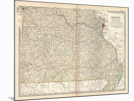 Map of Missouri, Southern Part. United States-Encyclopaedia Britannica-Mounted Art Print