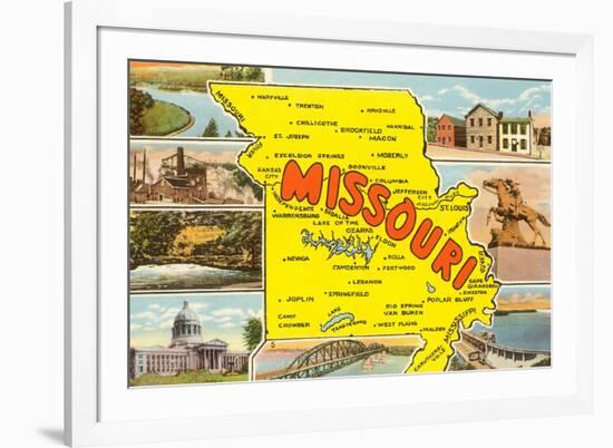 Map of Missouri-null-Framed Art Print