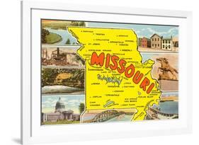 Map of Missouri-null-Framed Art Print
