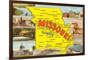 Map of Missouri-null-Framed Art Print