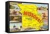 Map of Missouri-null-Framed Stretched Canvas