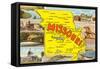 Map of Missouri-null-Framed Stretched Canvas