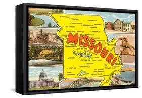 Map of Missouri-null-Framed Stretched Canvas