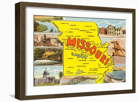 Map of Missouri-null-Framed Art Print