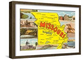 Map of Missouri-null-Framed Art Print