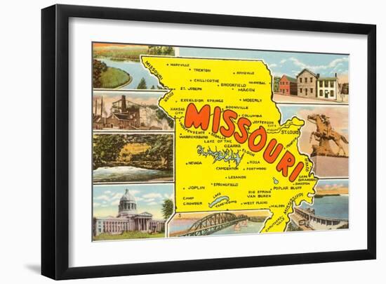 Map of Missouri-null-Framed Art Print