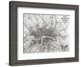 Map of Modern London and Its Environs, 1854-null-Framed Giclee Print