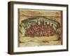 Map of Mombasa, Kenya, from Civitates Orbis Terrarum by Georg Braun and Franz Hogenberg-null-Framed Giclee Print