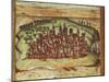 Map of Mombasa, Kenya, from Civitates Orbis Terrarum by Georg Braun and Franz Hogenberg-null-Mounted Giclee Print