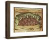 Map of Mombasa, Kenya, from Civitates Orbis Terrarum by Georg Braun and Franz Hogenberg-null-Framed Giclee Print