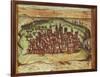 Map of Mombasa, Kenya, from Civitates Orbis Terrarum by Georg Braun and Franz Hogenberg-null-Framed Giclee Print