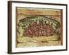 Map of Mombasa, Kenya, from Civitates Orbis Terrarum by Georg Braun and Franz Hogenberg-null-Framed Giclee Print