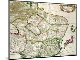 Map of Mongolia Showing Part of Russia, Japan and China, C.1680-Frederick de Wit-Mounted Giclee Print