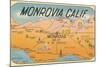 Map of Monrovia, California-null-Mounted Art Print