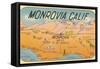 Map of Monrovia, California-null-Framed Stretched Canvas