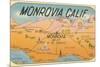 Map of Monrovia, California-null-Mounted Art Print