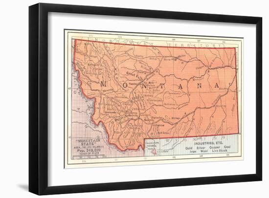 Map of Montana-null-Framed Art Print