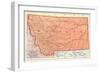 Map of Montana-null-Framed Art Print