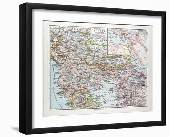 Map of Montenegro Serbia Macedonia Northern Greece Bulgaria Albania Western Turkey 1899-null-Framed Giclee Print