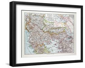 Map of Montenegro Serbia Macedonia Northern Greece Bulgaria Albania Western Turkey 1899-null-Framed Giclee Print