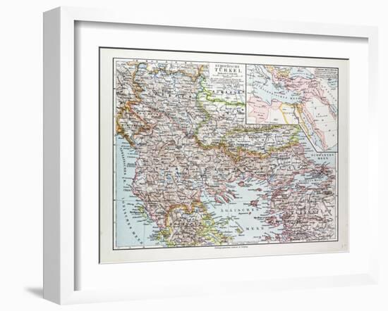 Map of Montenegro Serbia Macedonia Northern Greece Bulgaria Albania Western Turkey 1899-null-Framed Giclee Print