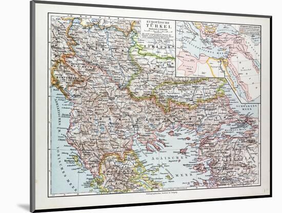 Map of Montenegro Serbia Macedonia Northern Greece Bulgaria Albania Western Turkey 1899-null-Mounted Giclee Print