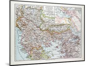 Map of Montenegro Serbia Macedonia Northern Greece Bulgaria Albania Western Turkey 1899-null-Mounted Giclee Print