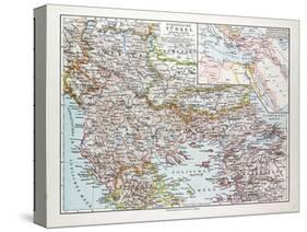 Map of Montenegro Serbia Macedonia Northern Greece Bulgaria Albania Western Turkey 1899-null-Stretched Canvas