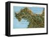 Map of Monterey Peninsula, California-null-Framed Stretched Canvas