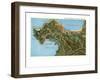 Map of Monterey Peninsula, California-null-Framed Art Print