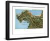 Map of Monterey Peninsula, California-null-Framed Art Print