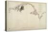 Map of Montevideo Harbor and Bay, from French Nautical Atlas, 1833-null-Stretched Canvas