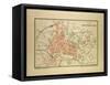Map of Montpellier, France-null-Framed Stretched Canvas