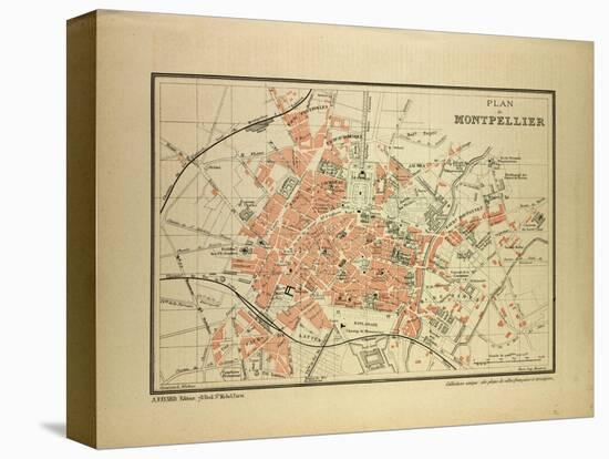 Map of Montpellier, France-null-Stretched Canvas