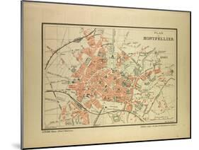 Map of Montpellier, France-null-Mounted Giclee Print