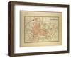 Map of Montpellier, France-null-Framed Giclee Print