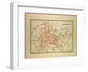 Map of Montpellier, France-null-Framed Giclee Print