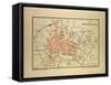 Map of Montpellier, France-null-Framed Stretched Canvas