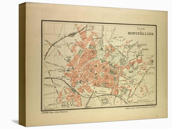 Map of Montpellier, France-null-Stretched Canvas
