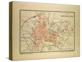 Map of Montpellier, France-null-Stretched Canvas