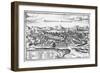 Map of Montpellier, from Civitates Orbis Terrarum by Georg Braun-Joris Hoefnagel-Framed Giclee Print