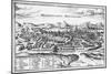 Map of Montpellier, from Civitates Orbis Terrarum by Georg Braun-Joris Hoefnagel-Mounted Giclee Print