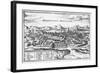 Map of Montpellier, from Civitates Orbis Terrarum by Georg Braun-Joris Hoefnagel-Framed Giclee Print