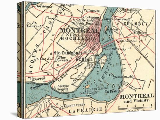 Map of Montreal (C. 1900), Maps-Encyclopaedia Britannica-Stretched Canvas