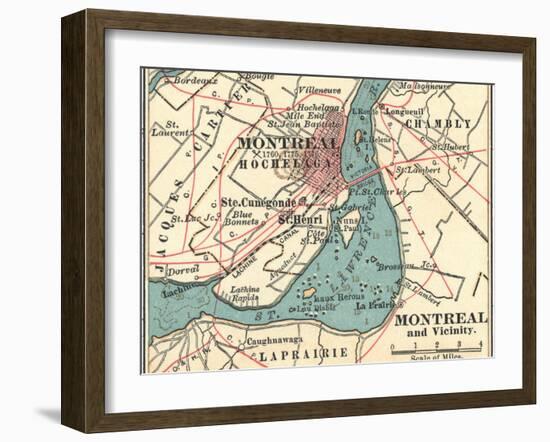 Map of Montreal (C. 1900), Maps-Encyclopaedia Britannica-Framed Art Print