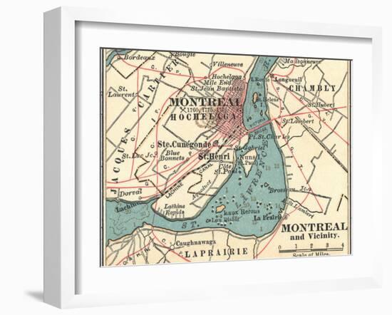 Map of Montreal (C. 1900), Maps-Encyclopaedia Britannica-Framed Art Print