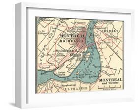 Map of Montreal (C. 1900), Maps-Encyclopaedia Britannica-Framed Art Print