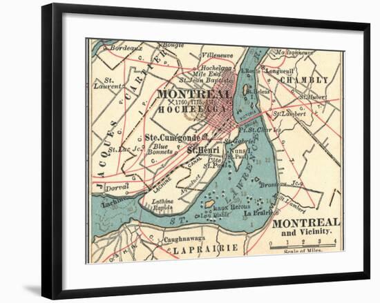 Map of Montreal (C. 1900), Maps-Encyclopaedia Britannica-Framed Art Print