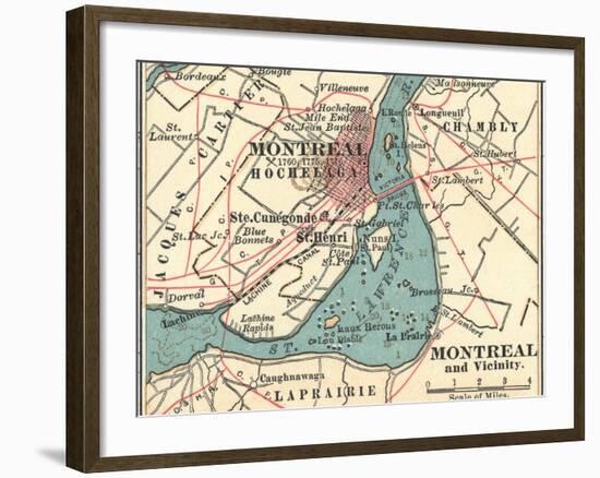 Map of Montreal (C. 1900), Maps-Encyclopaedia Britannica-Framed Art Print