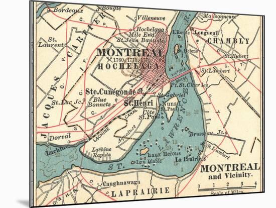 Map of Montreal (C. 1900), Maps-Encyclopaedia Britannica-Mounted Art Print